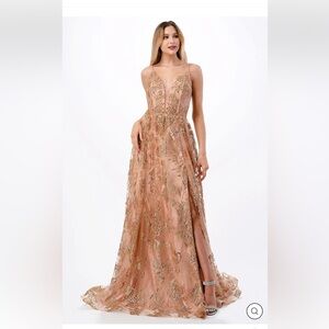 Cora embellished V-neck gown